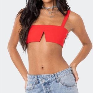 Edikted Red Cut Out Crop Top